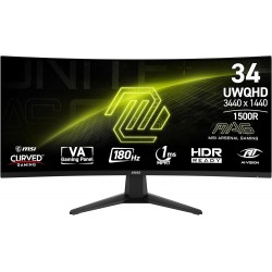 Monitor 34 MSI MAG346CQ Frameless Curved 4K (3440 × 1440) 180Hz 1ms
