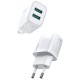 Charger Mobile Joyroom Dual Usb To Type-C Mini Fast Charger 2.4A L-2A123 White