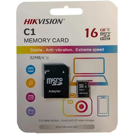 Card Memory Hikvision 16Gb Micro Sd With Adapter