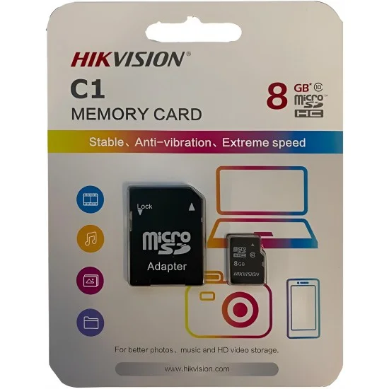 Card Memory Hikvision 8Gb Micro Sd With Adapter
