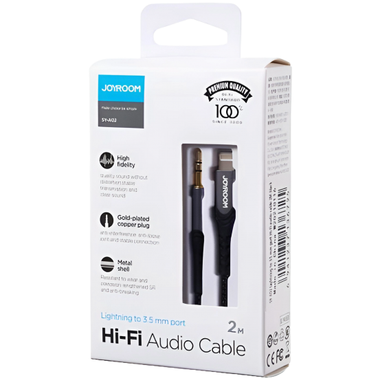 Cable Audio 1*1 Joyroom SY-A08 2M Black