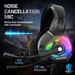 Headset Gaming onikuma With RGB LED K6 Black Headset Gaming onikuma With RGB LED K6 Black
