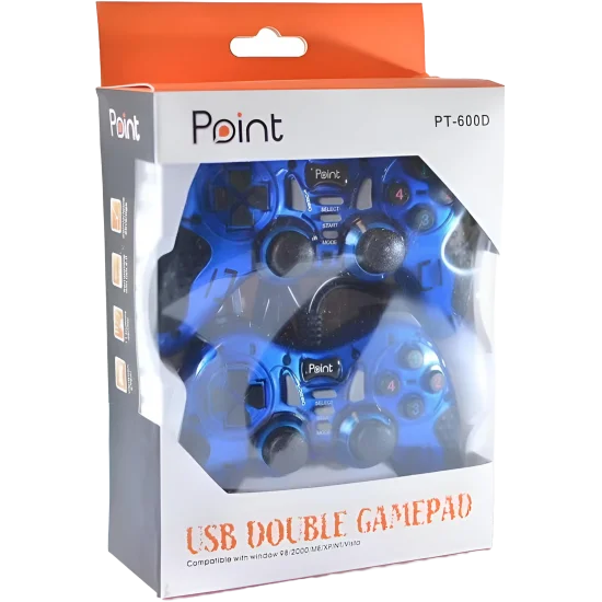 Game Pad Wired USB Double Point PT-600D BLUE