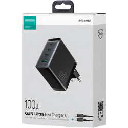 Charger Mobile Joyroom 3C1A 100W JR-TCG04 + Cable Type-C To Type - C 1.2M Black. Charger Mobile Joyroom 3C1A 100W JR-TCG04 + Cable Type-C To Type - C 1.2M Black.