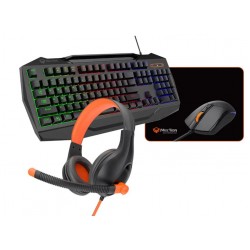 Keyboard&Mouse Wired +Headset+Mouse Pad (4*1) Meetion C490 Black