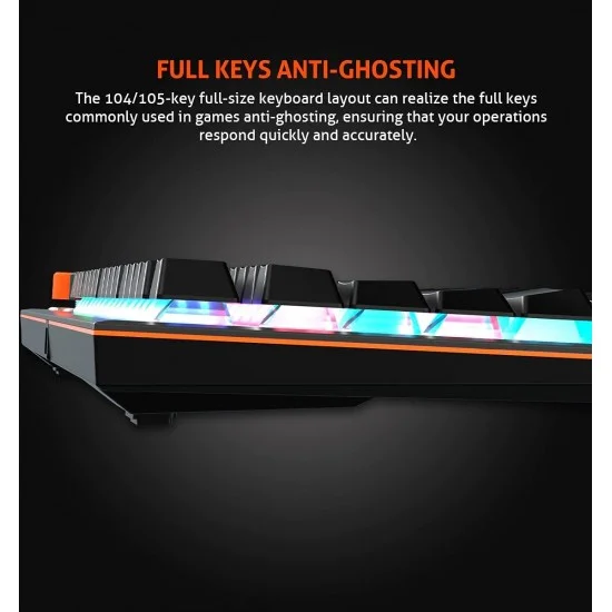 Keyboard Wired Meetion Gaming Blue Switch RGB MT-MK500 Black