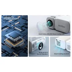 Projector Sovboi Vb1 100000H Led Wifi , Bluetooth , Usb , Hdmi