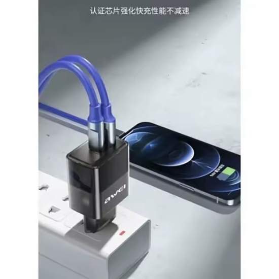 Charger Mobile Awei USB+PD Fast Gan Charging 20W PD38-EU Black Charger Mobile Awei USB+PD Fast Gan Charging 20W PD38-EU Black