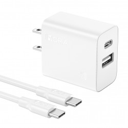 Charger Mobile 1Hora Usb+Pd Type-C To Type-C 20W Gar162 White Charger Mobile 1Hora Usb+Pd Type-C To Type-C 20W Gar162 White