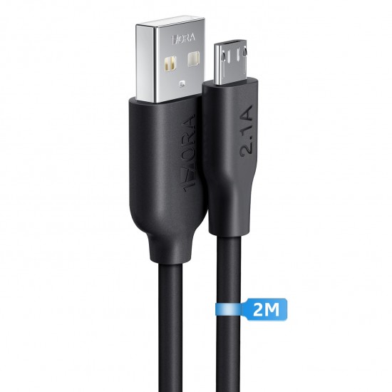 Cable Charger Mobile 1Hora Pvc Usb To Micro Usb Cab245 2M Black