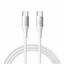 Cable Charger Mobile Joyroom 60w Fast Type-C To Type-C 2M S-A28 White Cable Charger Mobile Joyroom 60w Fast Type-C To Type-C 2M S-A28 White