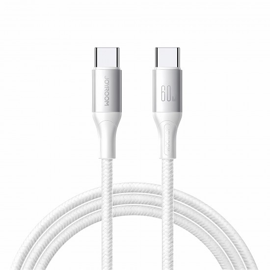 Cable Charger Mobile Joyroom 60w Fast Type-C To Type-C 2M S-A28 White Cable Charger Mobile Joyroom 60w Fast Type-C To Type-C 2M S-A28 White
