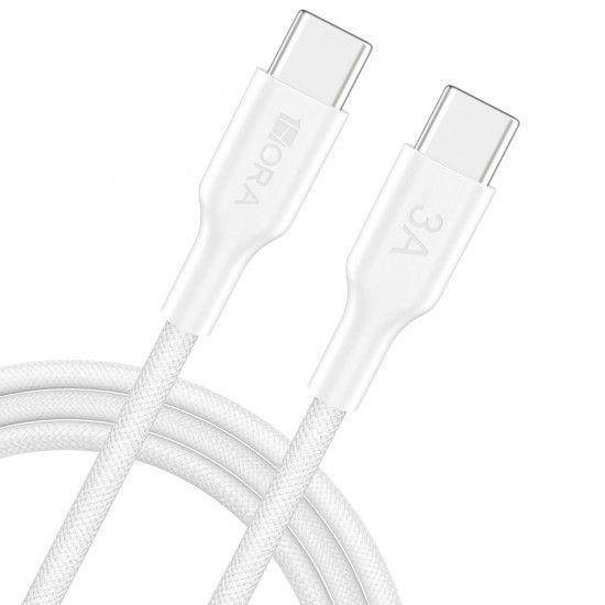 Cable Charger Mobile 1Hora 3A Type-C To Type-C Cab272 1M White