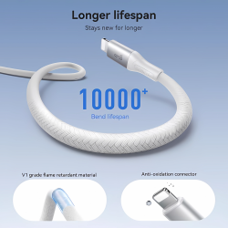 Cable Charger Mobile Joyroom 3A Fast USB To Iphone 1M S-A28 White Cable Charger Mobile Joyroom 3A Fast USB To Iphone 1M S-A28 White