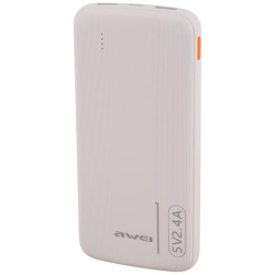 Power Bank Mobile AWEI 2.4A 10000Mah P20K White Power Bank Mobile AWEI 2.4A 10000Mah P20K White