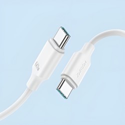 Cable Charger Mobile Joyroom Type-C To Type-C 60W S-A14 1.2M White Cable Charger Mobile Joyroom Type-C To Type-C 60W S-A14 1.2M White