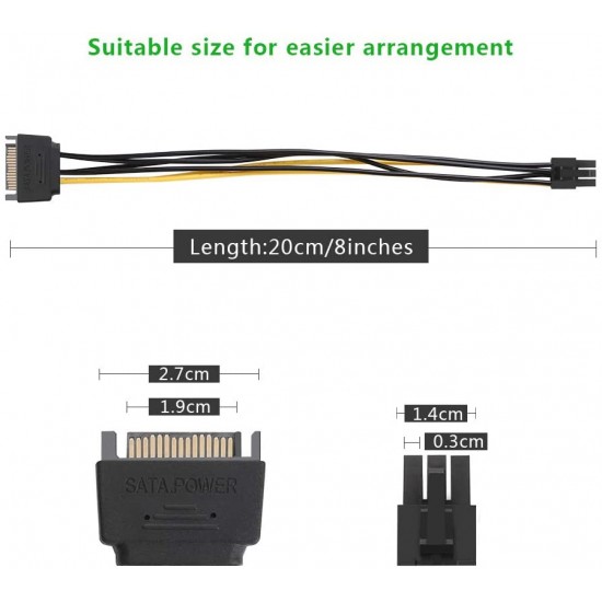 Cable Power Sata 15 Pin To 6 Pin