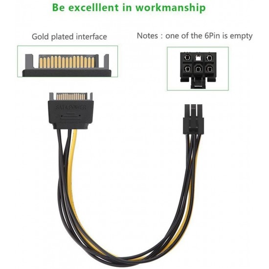 Cable Power Sata 15 Pin To 6 Pin