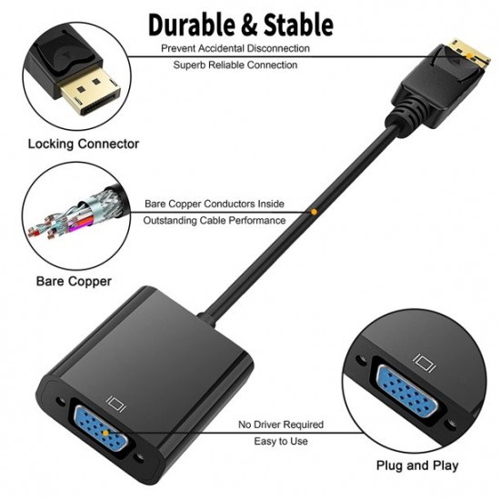 Convert Adapter Display Port Male To Vga Female