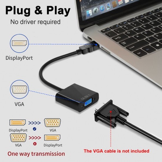 Convert Adapter Display Port Male To Vga Female