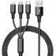 Cable Charger Mobile Multi Corn 3*1 Usb To Iphone _ Micro Usb _ Type-C X3014 1M