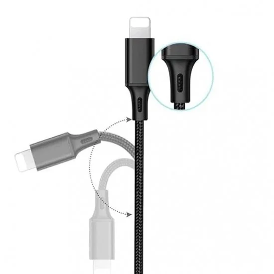 Cable Charger Mobile Multi Corn 3*1 Usb To Iphone _ Micro Usb _ Type-C X3014 1M