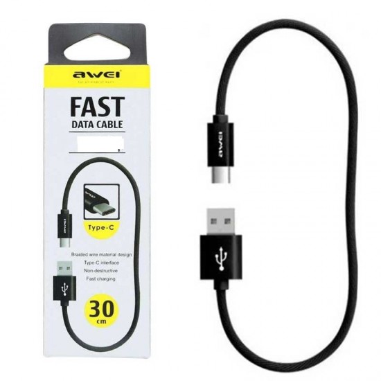 Cable Charger Mobile Awei Usb To Tyeb-C Cl-85 30Cm