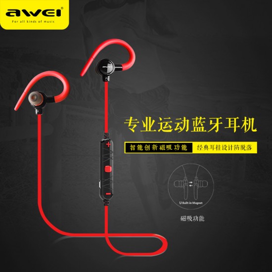 Headphone Mobile Wireless Bluetooth Awei Free Sweatprof With Mic A620Bl