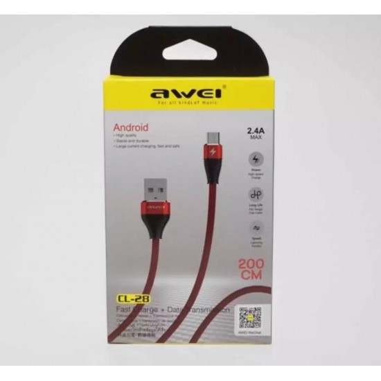 Cable Charger Mobile Awei Android Usb To Micro Usb Cl-28 2M