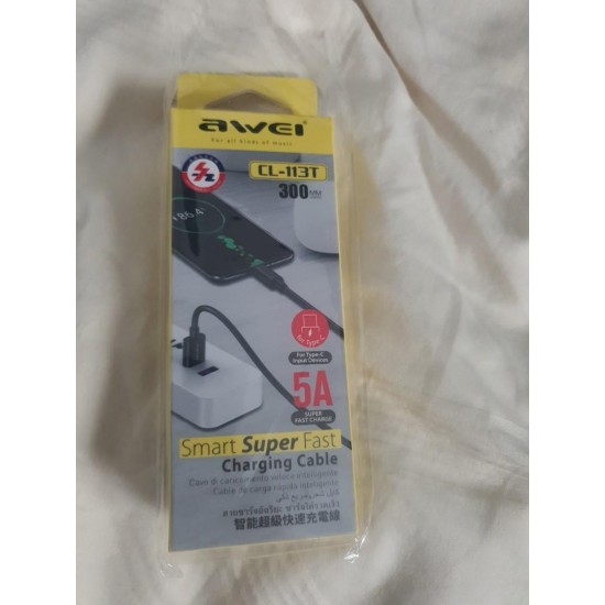 Cable Charger Mobile Awei Usb To Tybe-C Cl-113T 30Cm