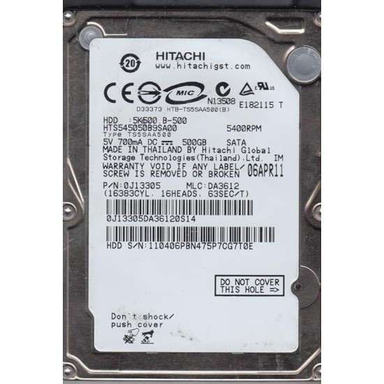 Hard Hdd Hitachi 500Gb Sata 2.5"