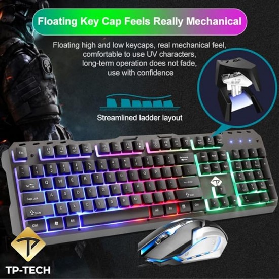 Keyboard&Mouse Wired Tp Tech Gaming Tp100