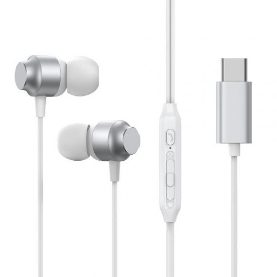 Headphone Mobile Wired Joyroom Type-C Metal JR-EC06 Silver