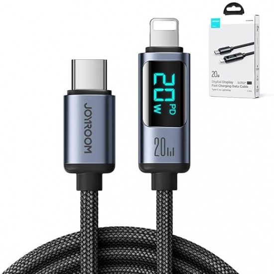 Cable Charger Mobile Joyroom Type-C To Iphone 20W DigitalDisplay S-CL020A16 1.2M Black