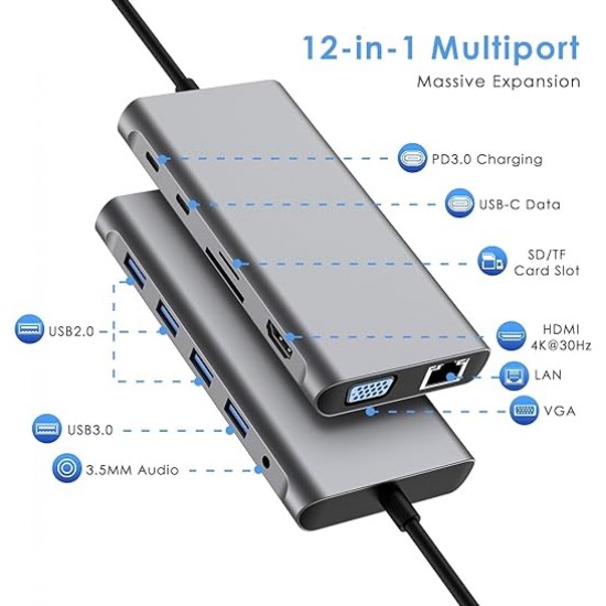 Hub 12 Port Admin Type-C To HDTV 4K