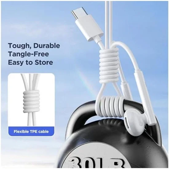 Headphone Mobile Wired Joyroom Type-C Jr-Ec05 White Headphone Mobile Wired Joyroom Type-C Jr-Ec05 White
