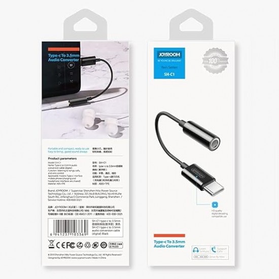 Convert Joyroom Type-C To 3.5mm Audio SH-C1 White