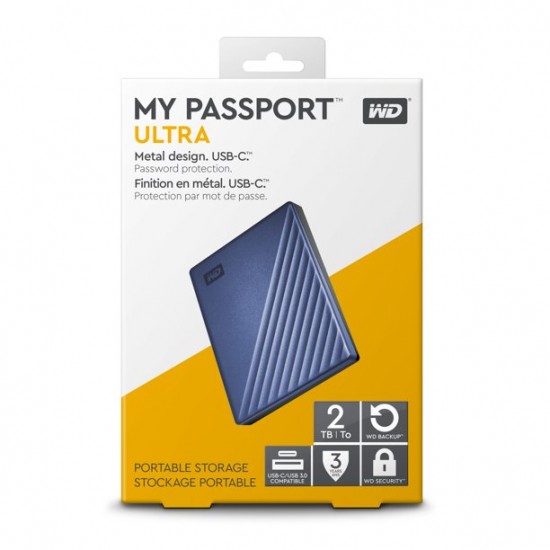 Hard Hdd Western Digita Sata 2Tb My Passport Portable External Usb 2.5"