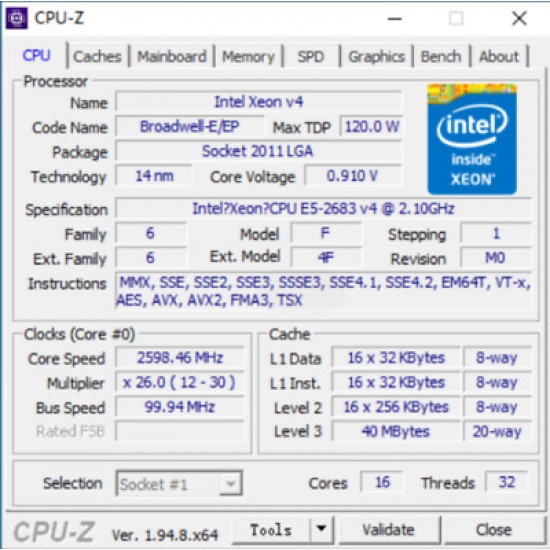 Processor Intel Xeon E5-2683V4