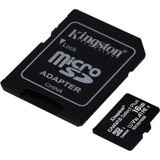 Card Memory Kingstone 16Gb Micro Sd With Adapter